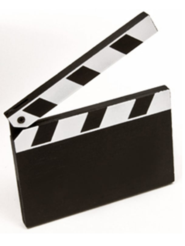 Marque-place clap de cinéma Hollywood pour fête noir et blanc