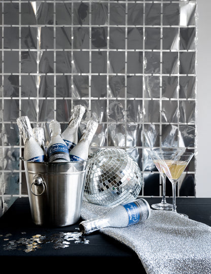 Ezüst négyzetes függöny 100 x 200 cm 