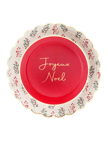 10 kagylós karácsonyi magyalpapírtányér 23 cm Boldog Karácsonyt