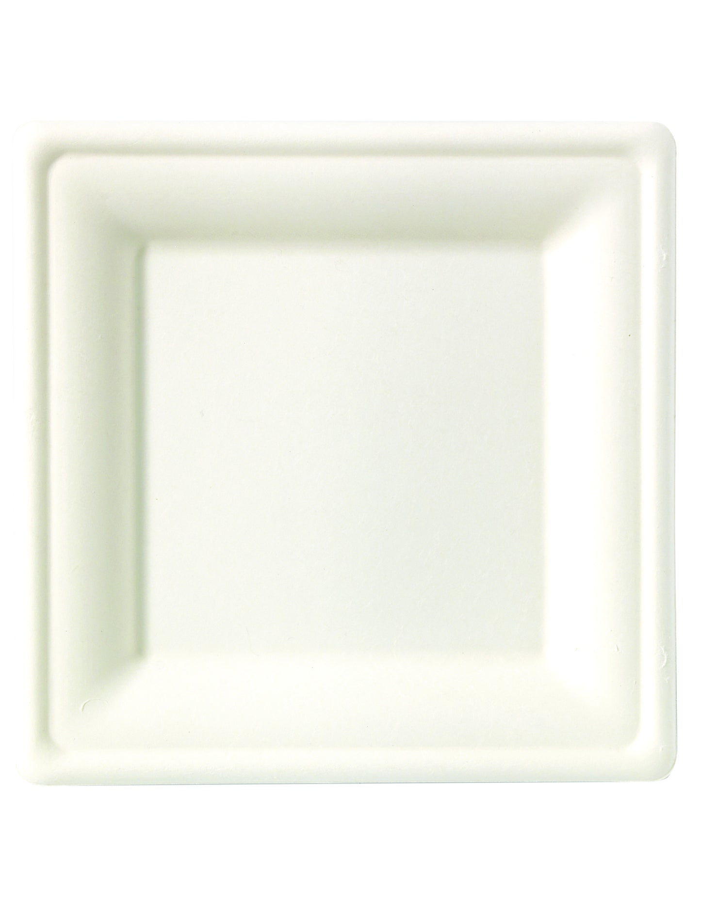 10 négyzet alakú cukornádrost tányér, 26 x 26 cm fehér komposztálható