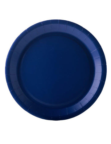 10 Assiettes en carton bleu marine 22 cm