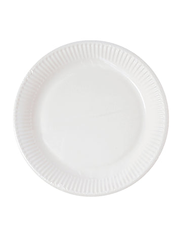 10 db fehér, komposztálható kartontányér, 23 db cm buliba