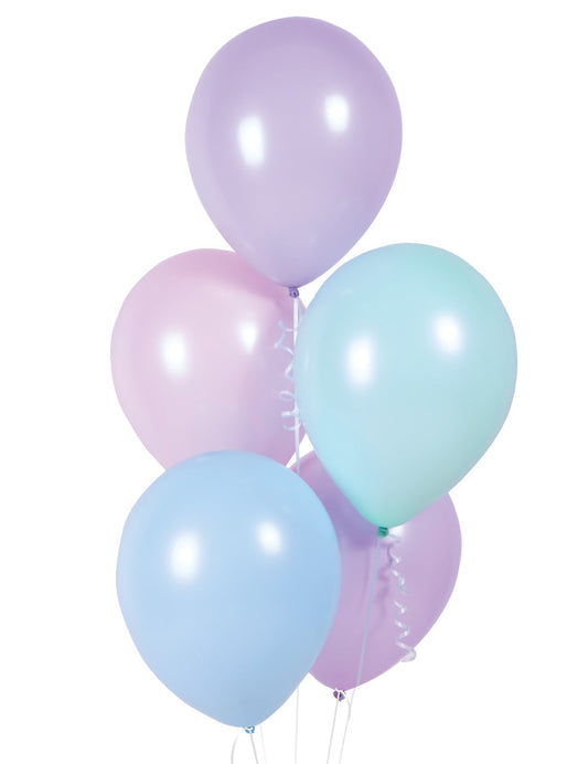 10 ballons en latex pastel assortis pour décoration multicolores