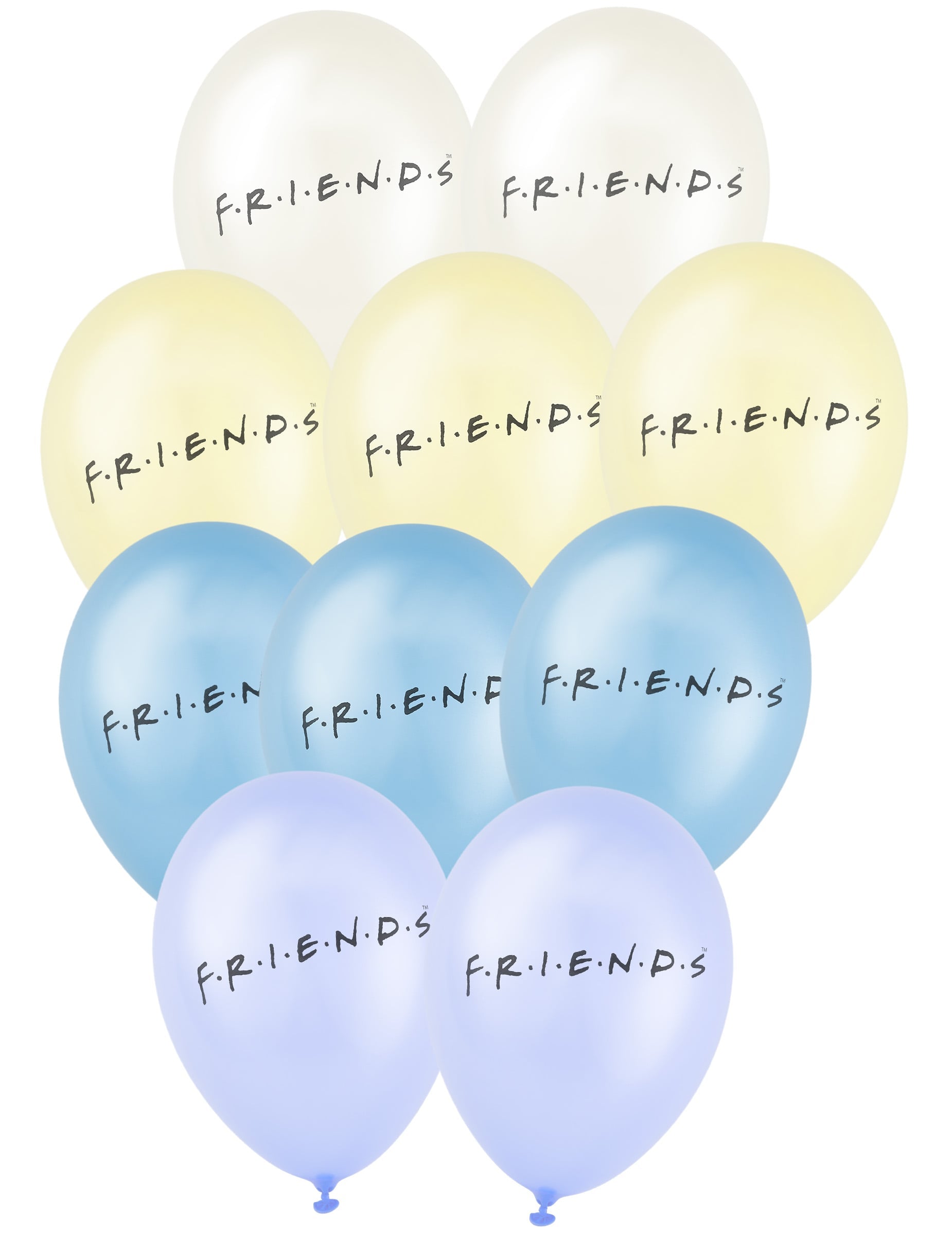 Ballons latex Friends pour fête multicolores pastel