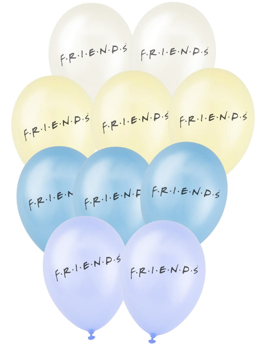 Ballons latex Friends pour fête multicolores pastel