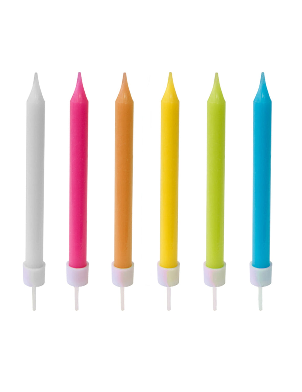 Bougies colorées pour anniversaire multicolores avec supports