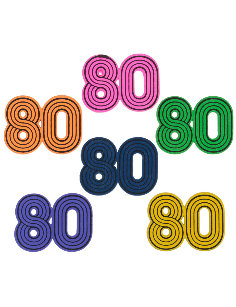 80-as évekbeli, többszínű neon fa asztali konfetti