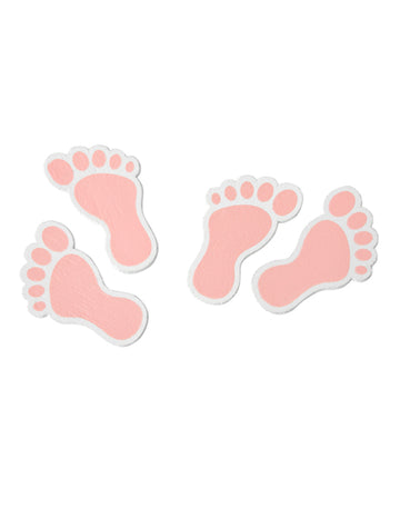 10 rózsaszín fa babatalp konfetti babaváró bulira