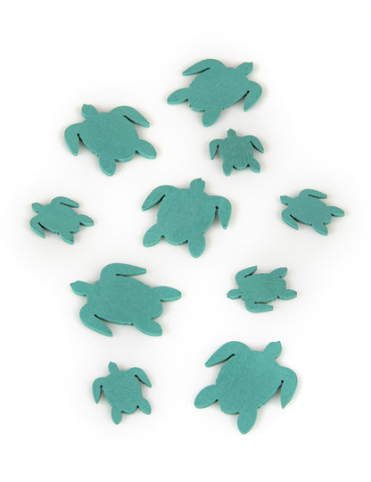 10 db fa konfetti kék tengeri teknős formájában (5-ös, 5-ös és 3-as méret) cm tengerészeti dekoráció