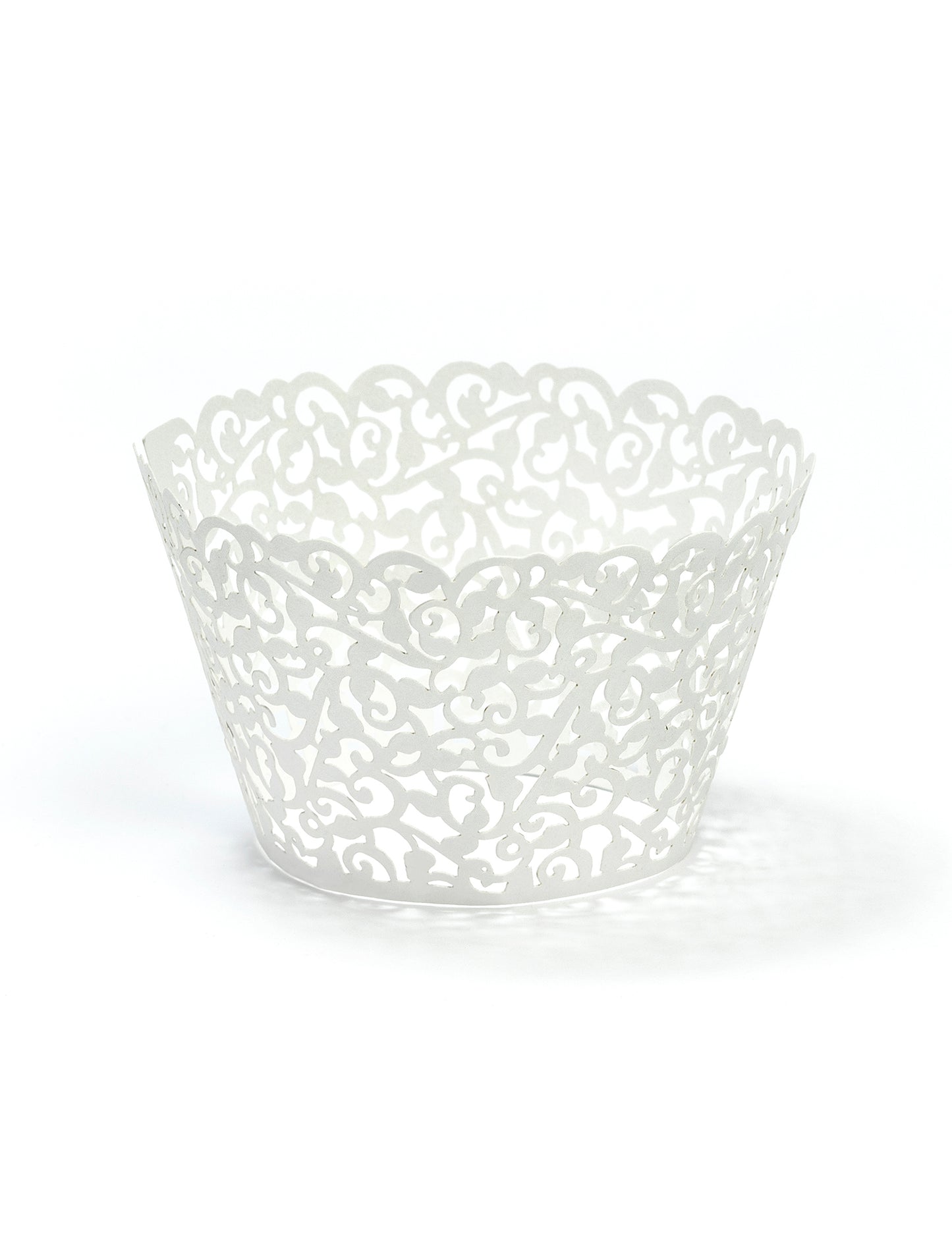 10 fehér csipkés cupcake szegély 5,5 x 8,5 cm, esküvői dekorációk