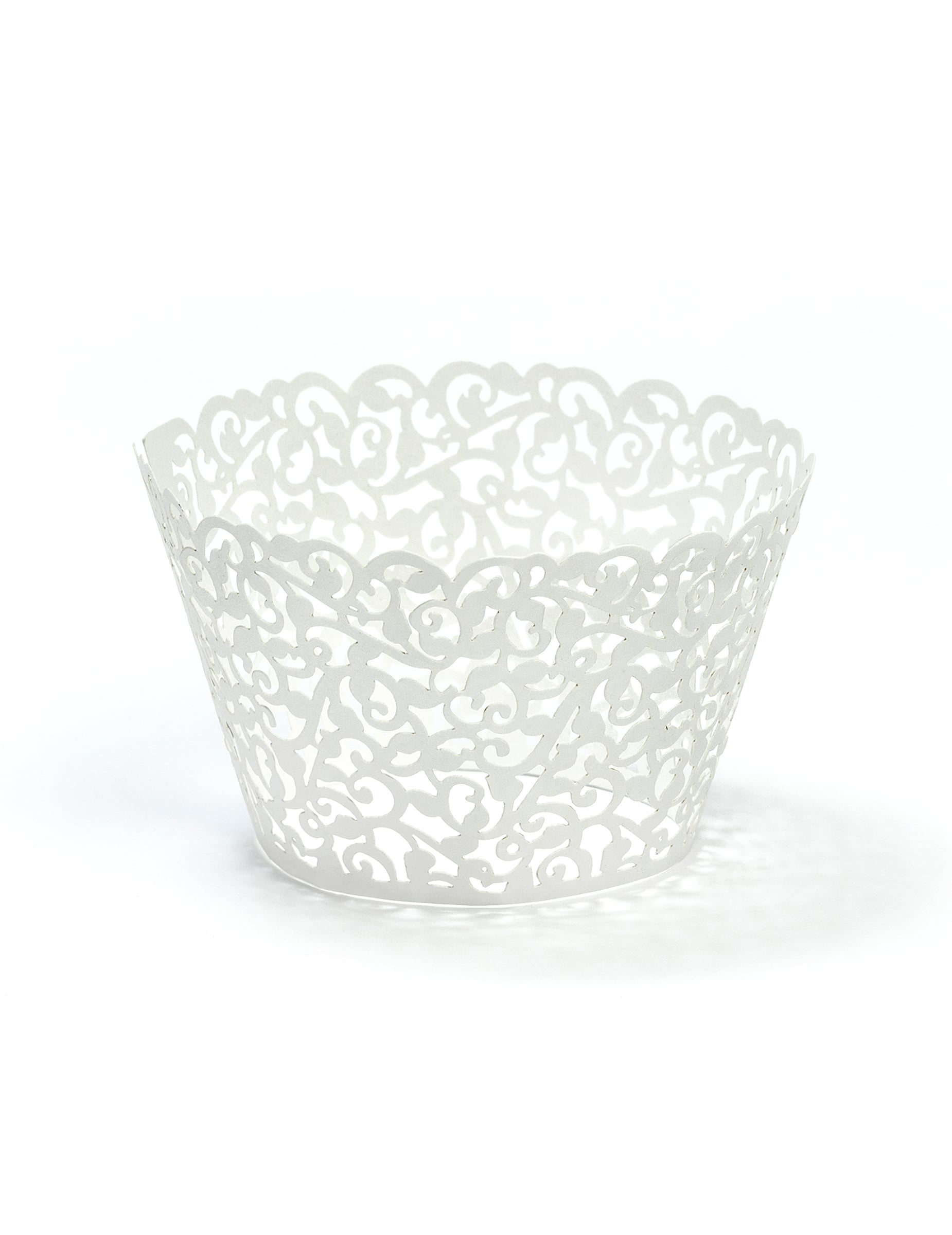 Contours pour cupcakes dentelle pour mariage blancs