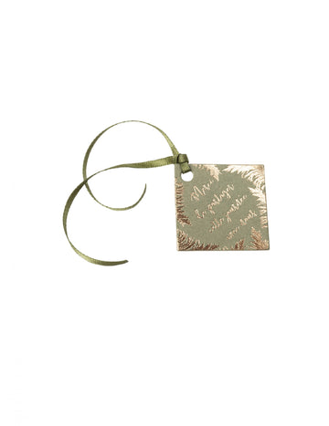 10 khaki színű pampapapírból készült köszönőcímke és szatén szalag esküvőre