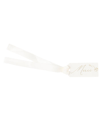 10 db keresztelői köszönőcímke, 5 x 2 cm arany virágok