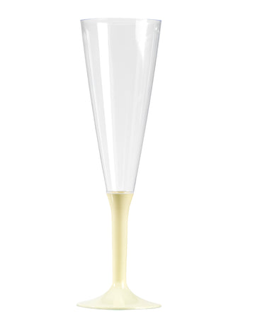 10 elefántcsont szárú pezsgőspohár, 150 ml, műanyag