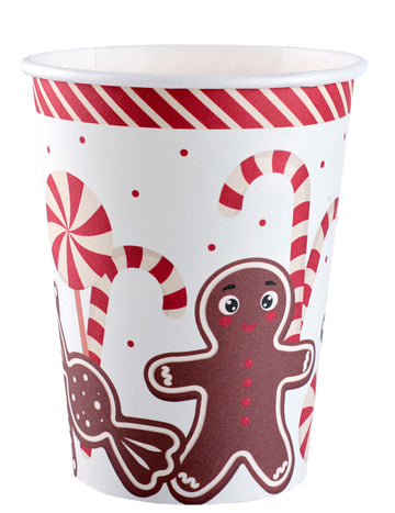 10 karácsonyi finomság témájú kartonpohár, 27 cl
