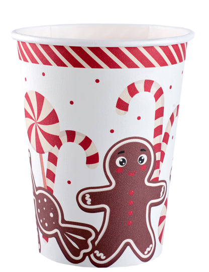 10 karácsonyi finomság témájú kartonpohár, 27 cl