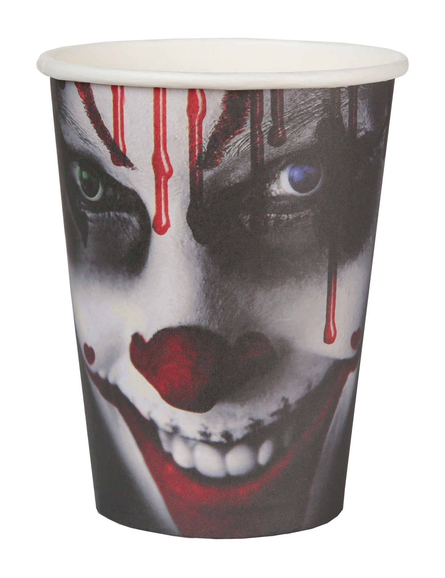 10 fekete Happy Halloween kartonpohár, 7,8 x 9,7 cm cm ijesztő bohóc dekoráció