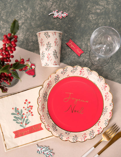 10 karácsonyi, magyal témájú, 27 literes kartonpohár