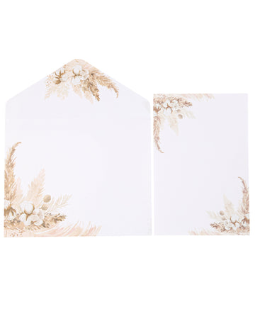 10 meghívó pampafűvel és gyapotvirággal 10 x 15 cm borítékokkal 