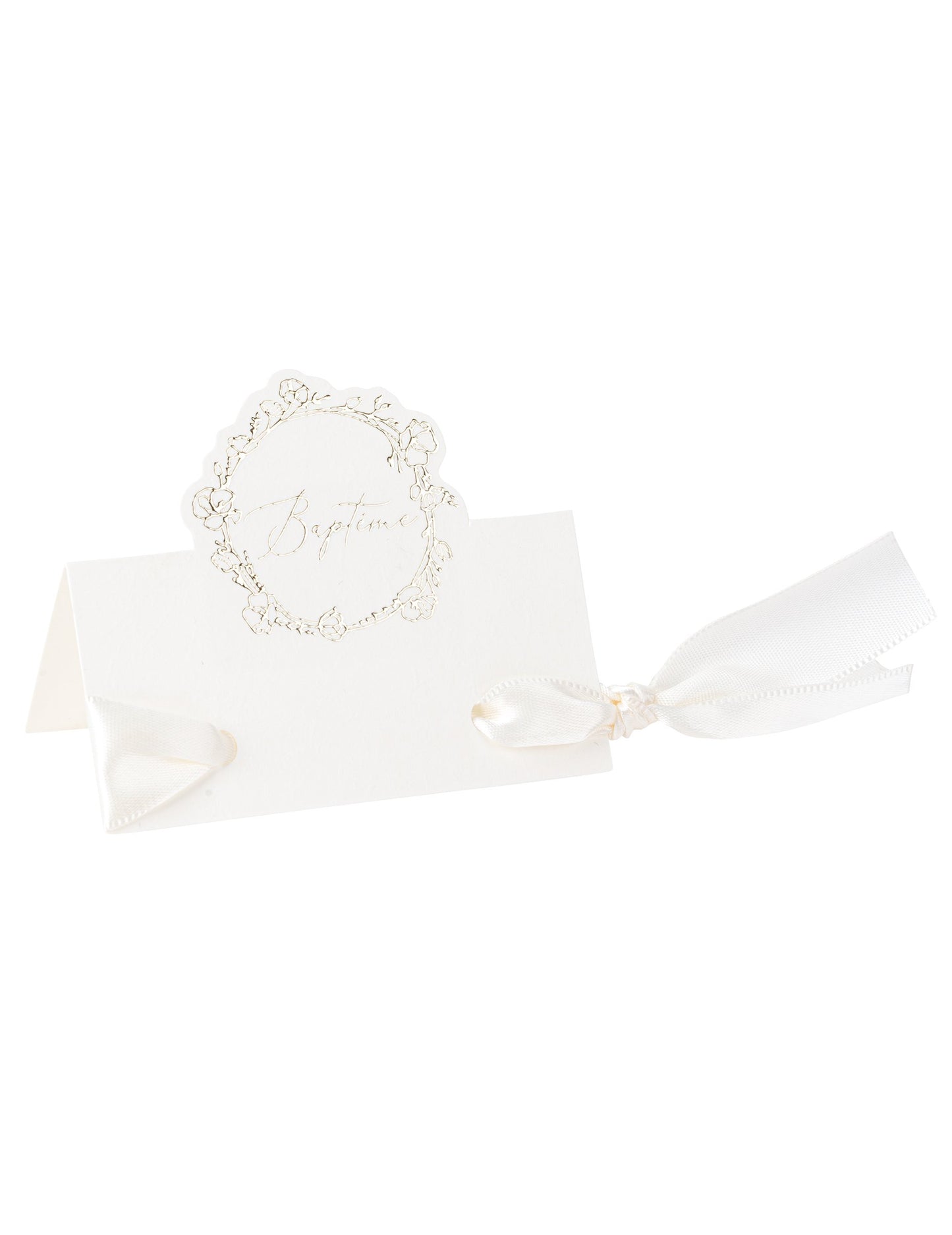 10 papír keresztelői üdvözlőkártya, 8 x 6,5 cm cm arany virágmintás