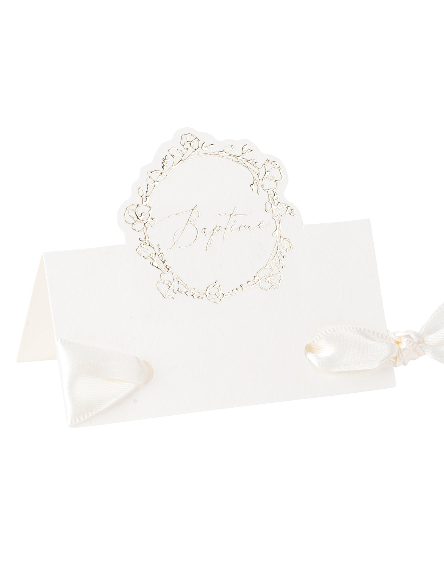 10 papír keresztelői üdvözlőkártya, 8 x 6,5 cm cm arany virágmintás