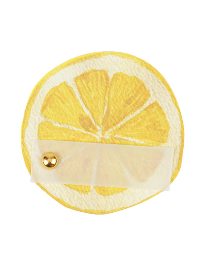 10 db sárga papír ültetőkártya citromszelet alakúra