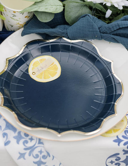 10 db sárga papír ültetőkártya citromszelet alakúra