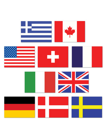 10 mini zászló a 10 cm -es világból