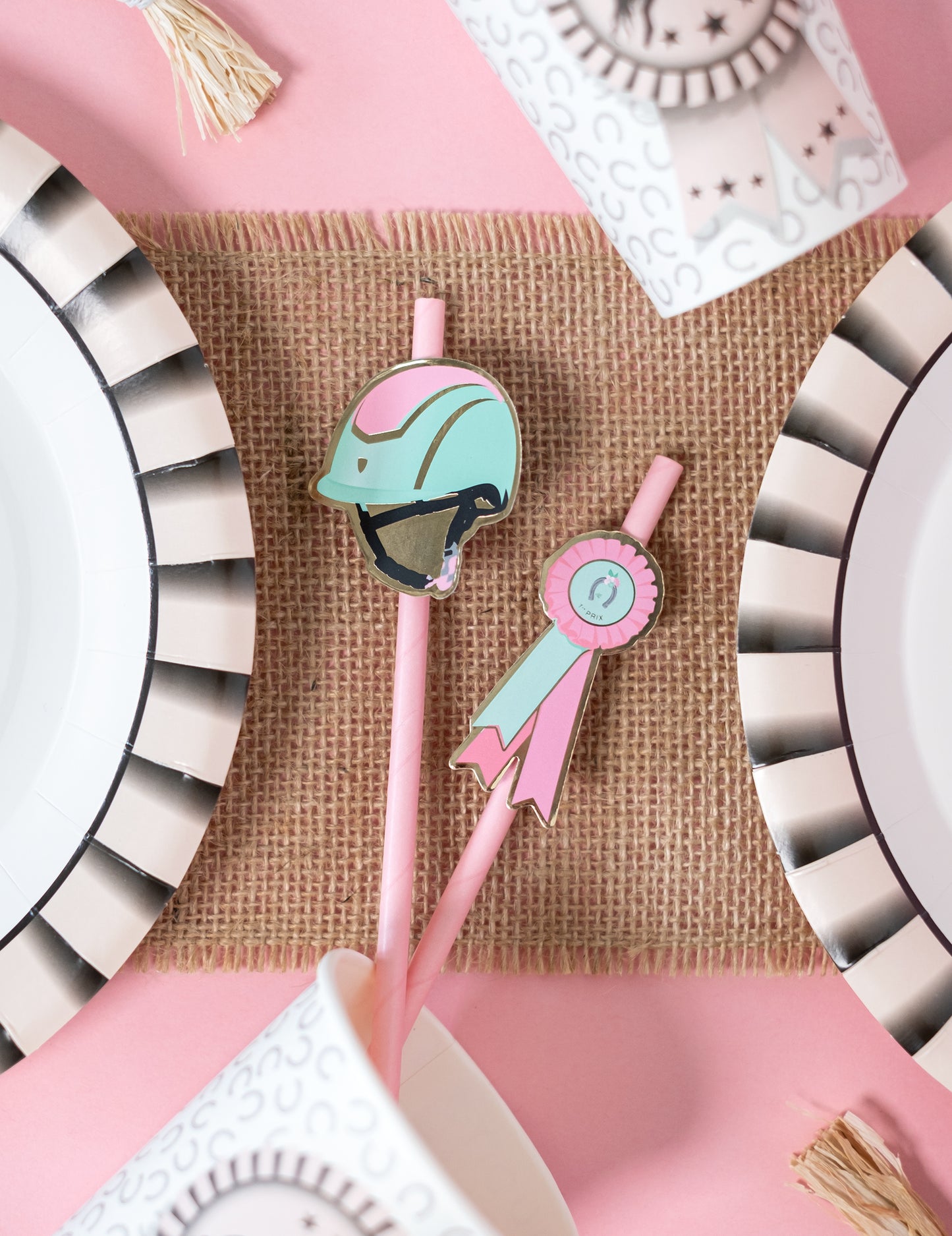 10 ló -in -law szalma rózsaszín 20 cm