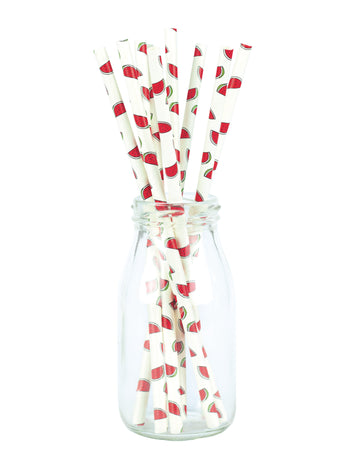 10 karton szívószál, friss görögdinnye 20 cm koktélokhoz