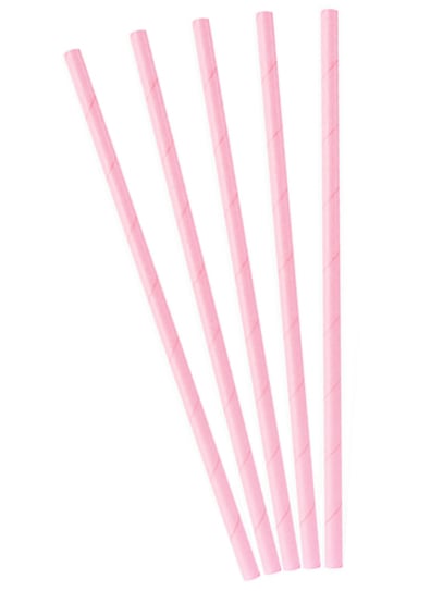 Pailles en carton pour fête rose clair