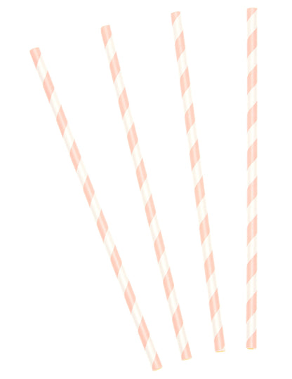 10 darab rózsaszín csíkos papír szívószál, 19,5 cm cm hideg italokhoz 