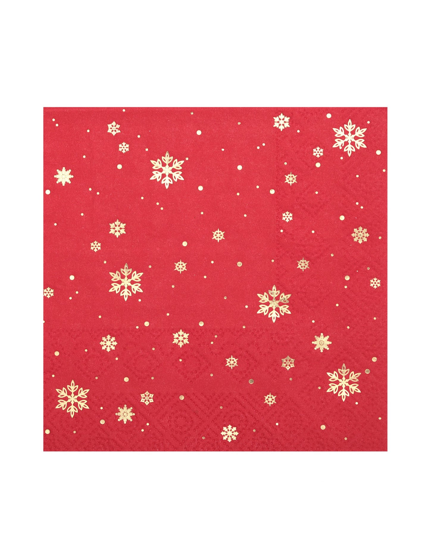 10 db kis piros papírszalvéta arany pelyhekkel, 25 x 25 cm cm karácsonyi