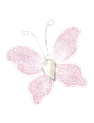 10 db kis díszes rózsaszín pillangó 2 x 3 cm esküvőkre és keresztelőkre