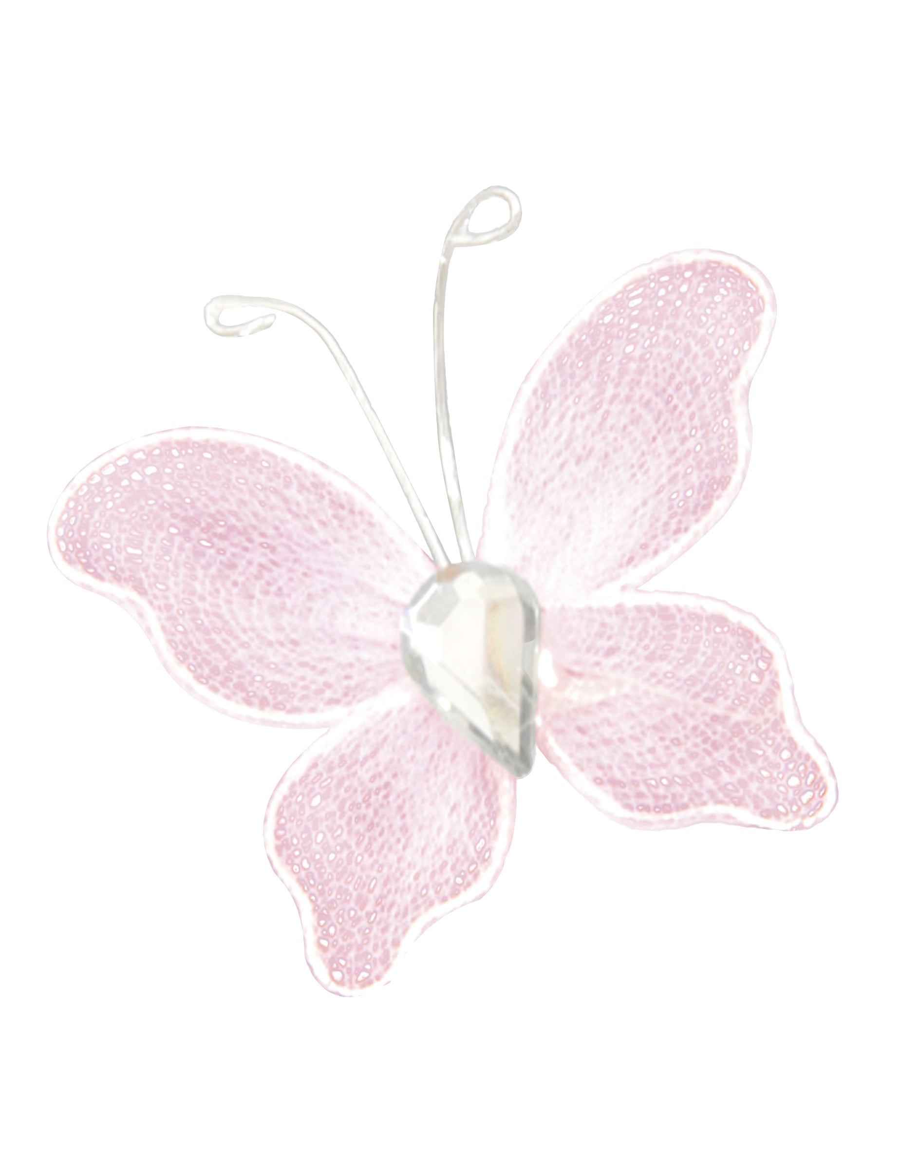 Papillons décoratifs pour mariage et baptême rose avec strass