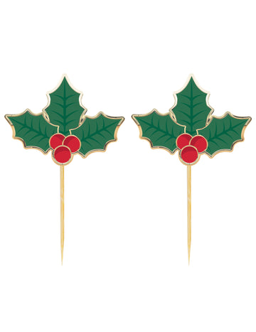 10 karácsonyi koktélpálcika fából cm