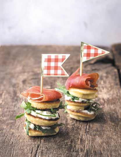 10 Vichy koktélválogatás 10 cm piros és fehér