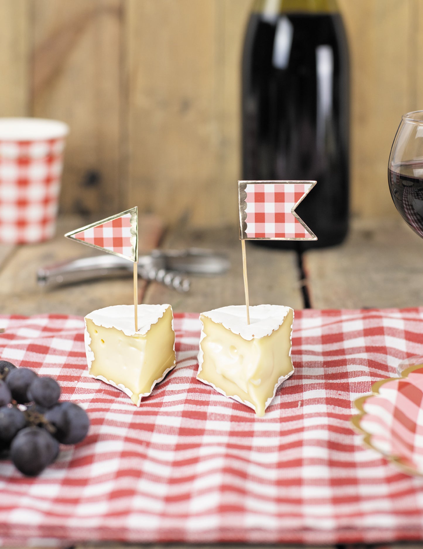 10 Vichy koktélválogatás 10 cm piros és fehér