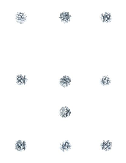 10 ezüst csillámos mini toboz, 2 cm karácsonyi dekorációhoz 