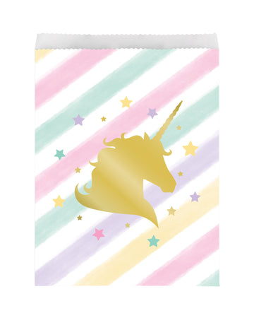 10 unikornisos papírzacskó 23 x 17 cm pasztell csillagok