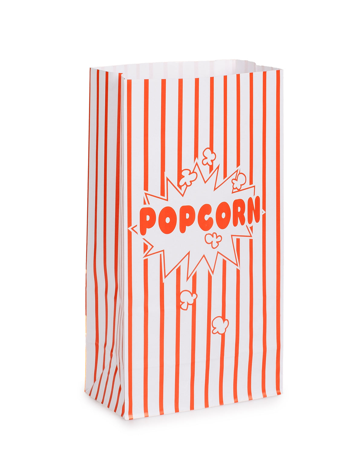 Sachets en papier popcorn cinéma rayés blancs et rouges