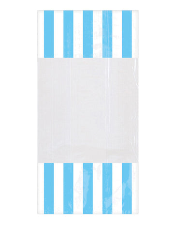 10 égkék csíkos műanyag zacskó 25 x 13 cm ablakkal