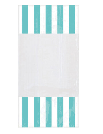 10 mentazöld csíkos műanyag tasak 25 x 13 cm ablakkal 