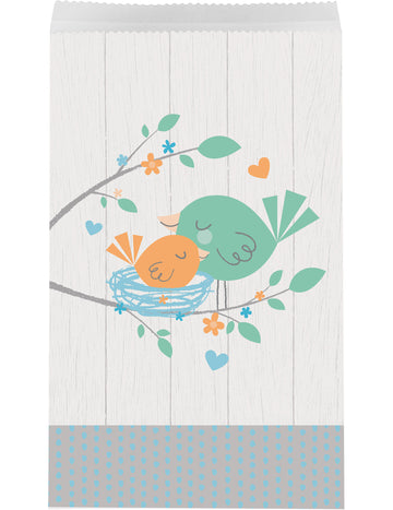 10 kék Hello Baby papírzacskó, 20 x 11 cm ajándéktáskák