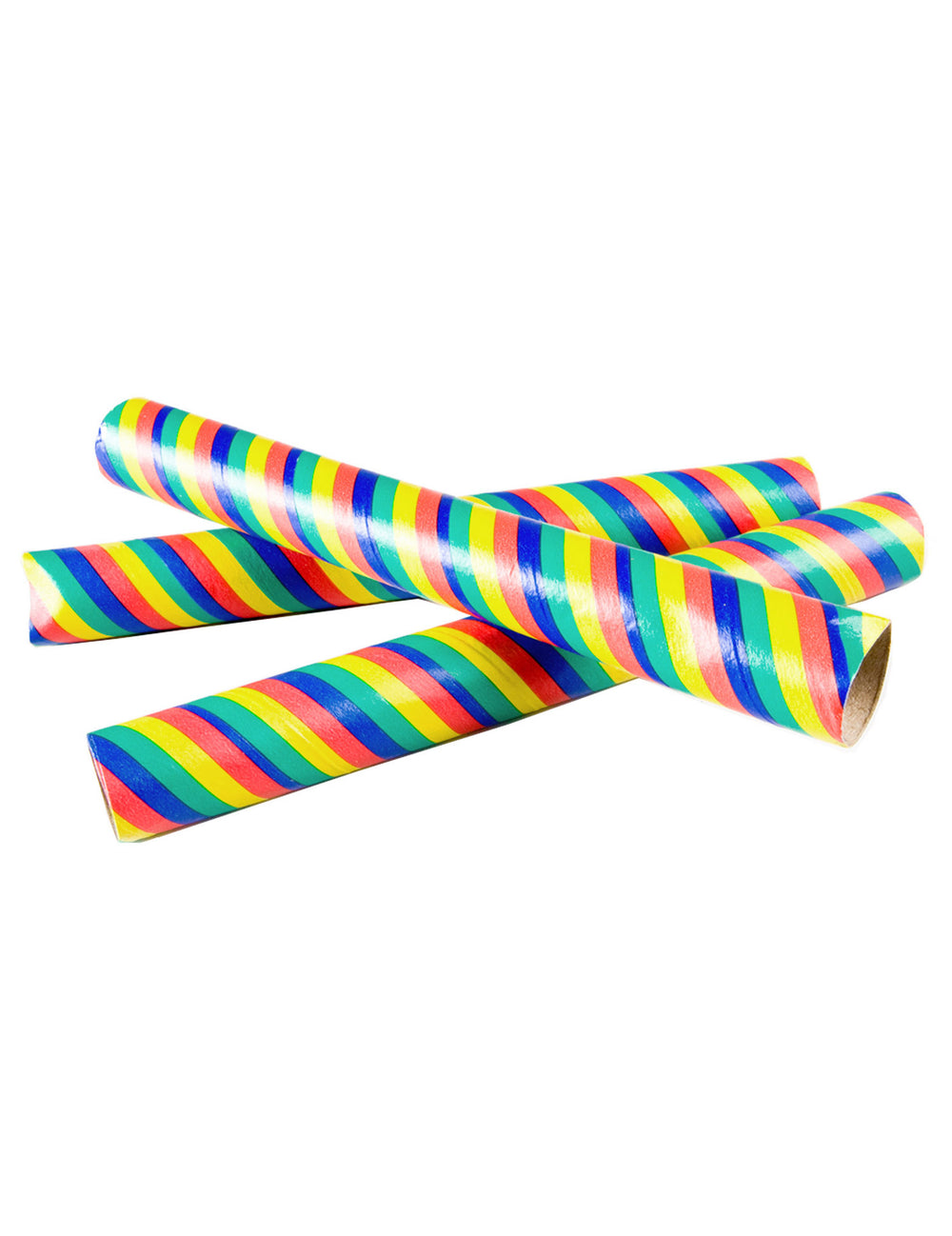 Lot de 10 sarbacanes multicolores pour fête à rayures