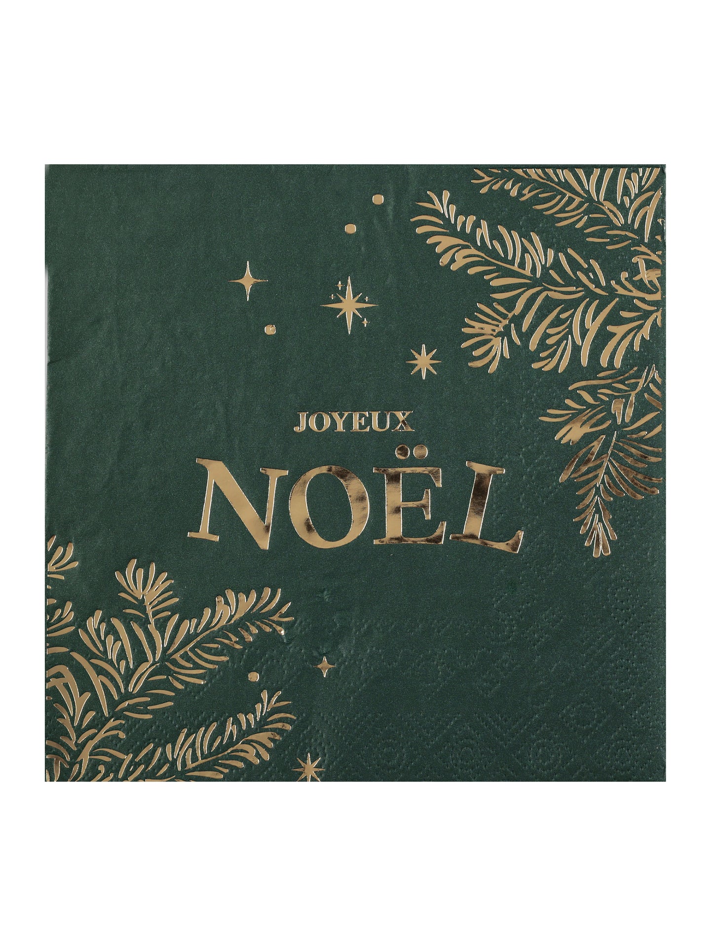 10 zöld és arany karácsonyi papírszalvéta, 33 cm, Boldog Karácsonyt