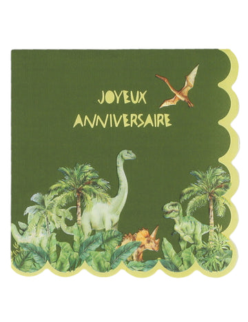 10 db Boldog születésnapot dinoszaurusz szalvéta 33x33 cm kagylós papírban