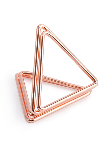 Supports marque-places triangles pour fête rose gold en métal