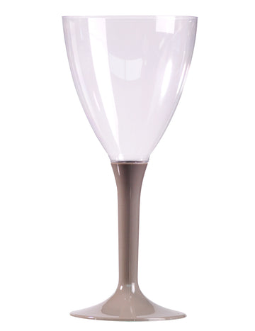 10 db szürke talpas borospohár, 160 ml, műanyag