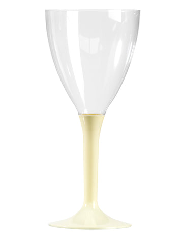 10 elefántcsont talpú borospohár, 160 ml, műanyag